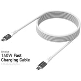 Creative 140w Usb C To Usb C Fast Charging & Data Up To 480 Mbit/s 2m Cable Built In 5a E Marker Chip For Mobile Tablets Laptops Ps5™ & Nintendo Switch - CompuMe